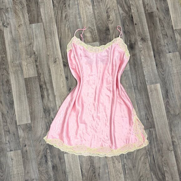 Victoria's Secret Dresses & Skirts - Victoria’s Secret Coquette pink lace detail satin slip dress